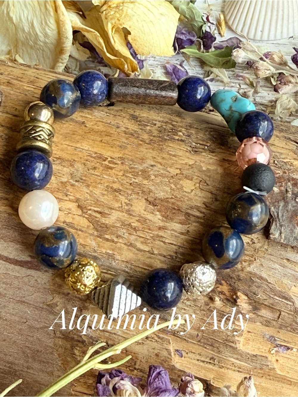 FALL + CHUNKY + Navy Lapis & Turquoise Mixed Bead Bracelet